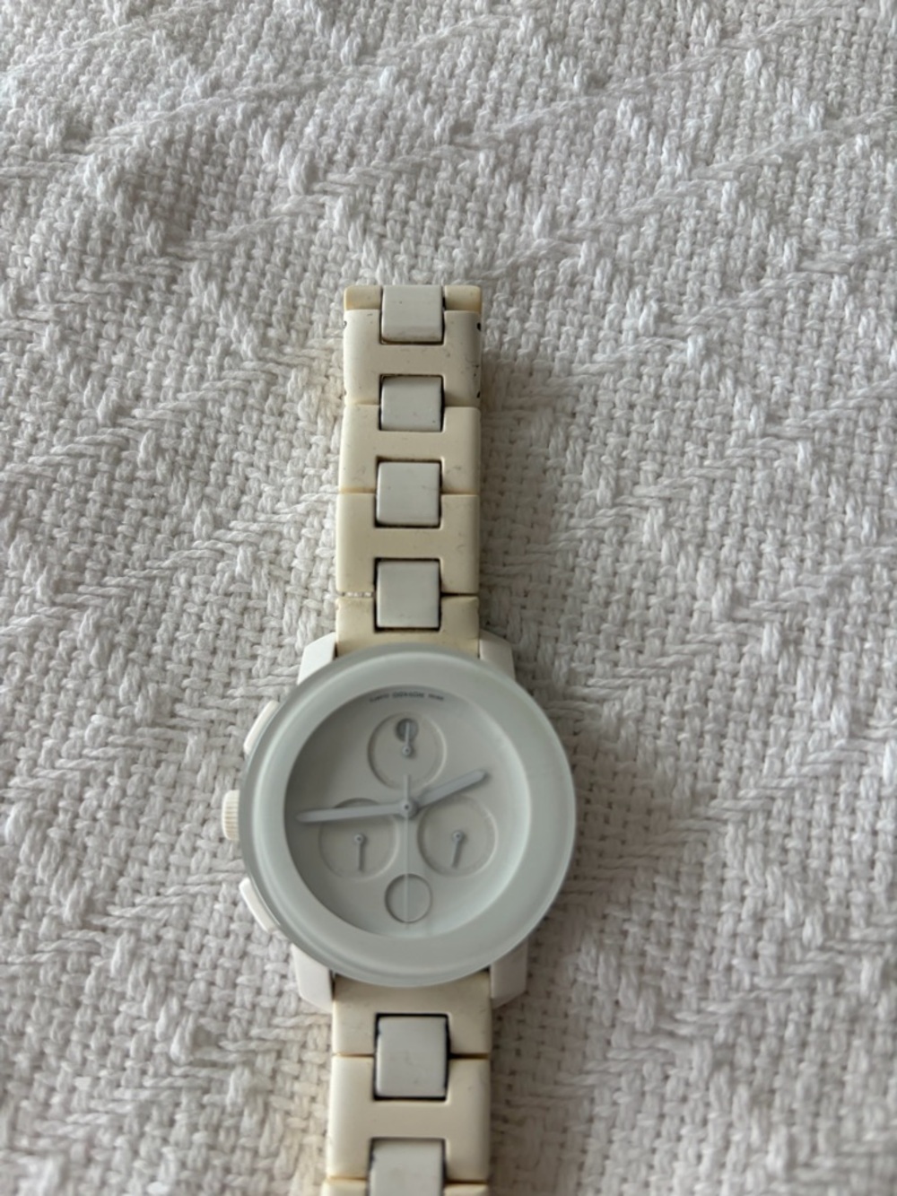 Movado White Ceramic Link Bracelet Watch - Picture 2 of 4